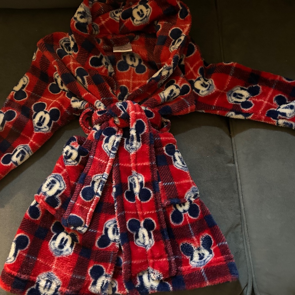 Mickey & Friends red robe 2t